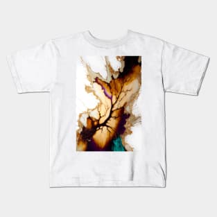 Caramel Drizzle - Abstract Alcohol Ink Resin Art Kids T-Shirt